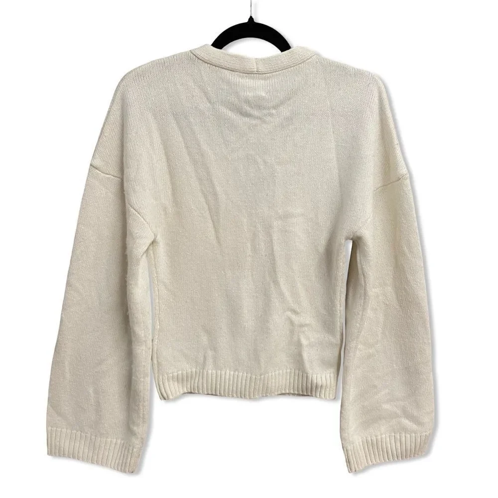 HELSA Sanna Cardigan Ivory White Button-Up sweater Revolve NWT $298 S